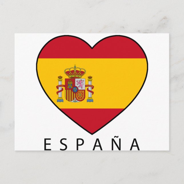 Postal España Corazón con ESPANA negra (Anverso)