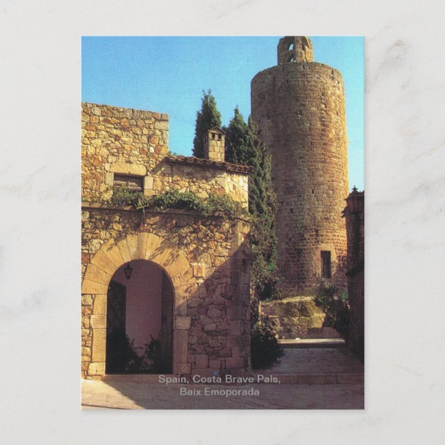 Postal España, Costa Brave Pals, Baix Emoporada (Anverso)