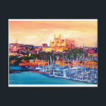 Postal España Isla Balear Palma De Mallorca<br><div class="desc">Se trata de un cuadro de la isla balear de España,  Palma de Mallorca,  con puerto y catedral.</div>