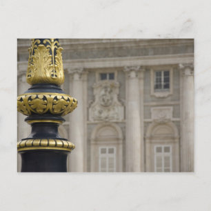 Postal España, Madrid. Palacio Real, lámpara dorada ornam