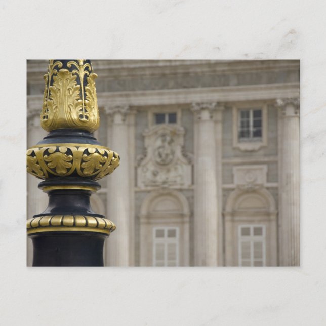 Postal España, Madrid. Palacio Real, lámpara dorada ornam (Anverso)