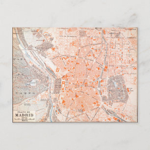 Postal España: Mapa de Madrid, C1920