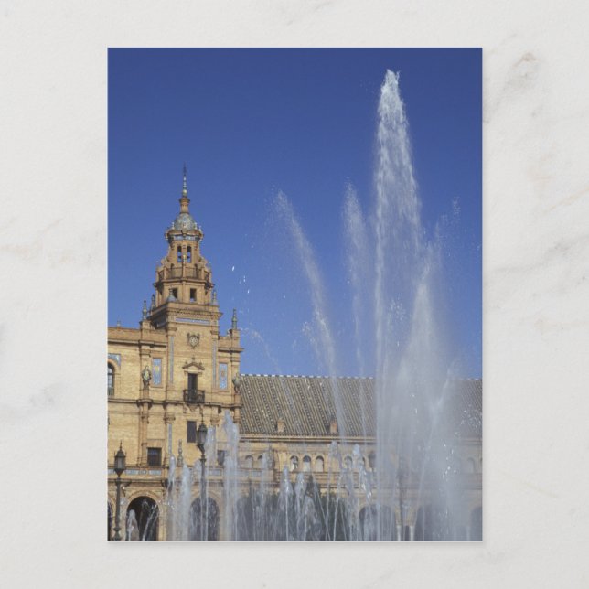 Postal España, Sevilla, Andalucía Fuente y ornamentación (Anverso)