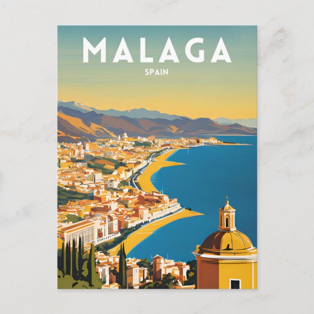 Postal España Vintage de Málaga (Anverso)