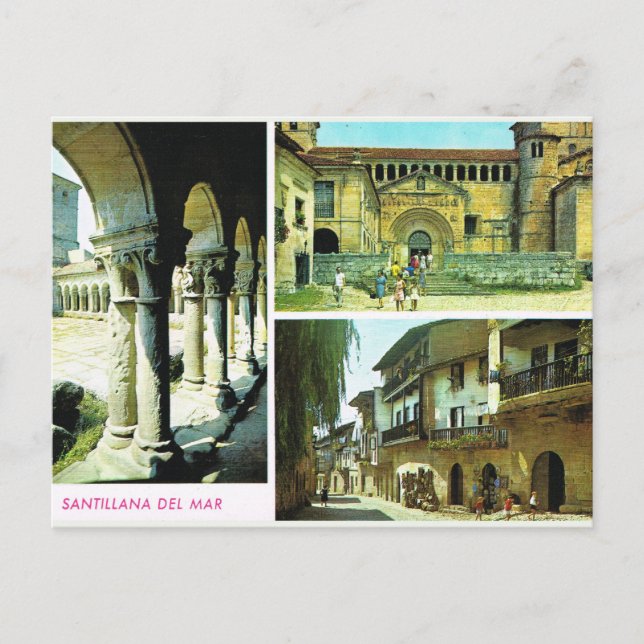 Postal España Vintage, Santillana del mar, Santander (Anverso)