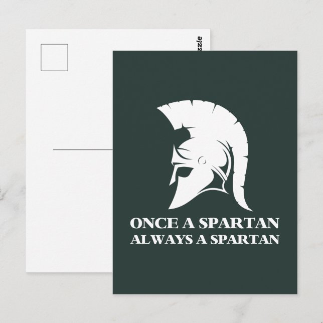 Postal Espartano Fuerte Una Vez Un Espartano Siempre Un E (Anverso / Reverso)