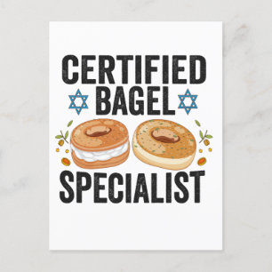 Postal Especialista Certificado en Bagels Divertido Hanuk