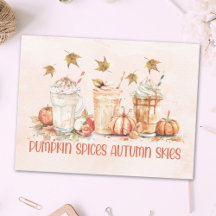 Especias de Calabaza Otoño Bebida Divertida Cita
