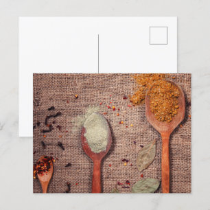 Postal Especias en cucharas