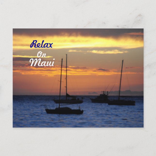 Postal Espectacular atardecer, Lahaina, Maui Hawaii (Anverso)