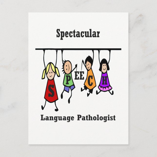 Postal Espectaculares niños patólogos de habla (Anverso)
