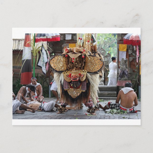 Postal Espectáculo balinés de danza Barong (Anverso)