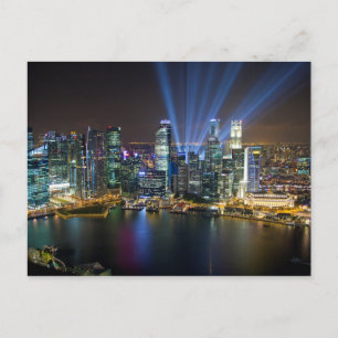 Postal Espectáculo de luces en el centro de Singapur
