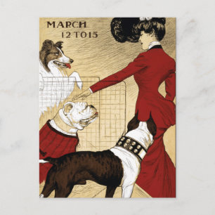 Postal Espectáculo de perro de época Ilustracion Art Anti