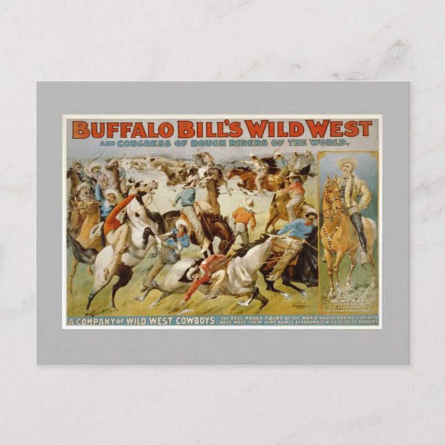 Postal Espectáculo del oeste salvaje de Buffalo Bill, c18 (Anverso)