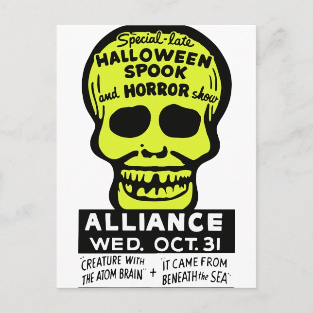 Postal Espectáculo especial tardío de Spoks y Horror (Anverso)
