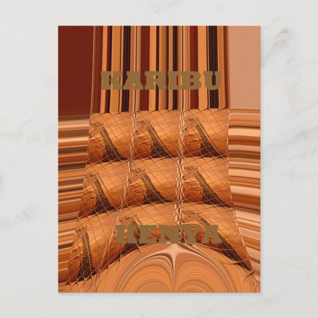 Postal Espejo africano tradicional: jirafa tejida (Anverso)