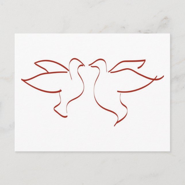 Postal Espejo de la imagen Doves Clipart (Anverso)