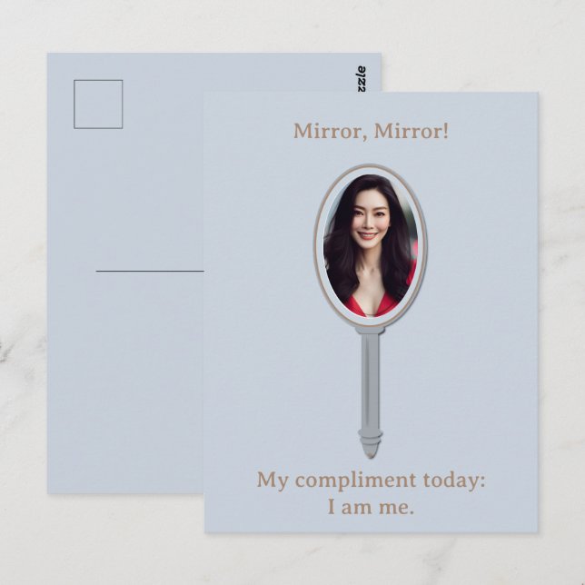 Postal Espejo de mano de fotografía Inspirador elegante y (Anverso / Reverso)