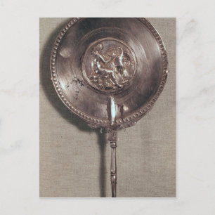 Postal Espejo de mano que representa a Leda y al cisne