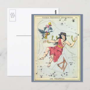 Postal Espejo de Urania, Mapa Celeste de Astronomía Antig