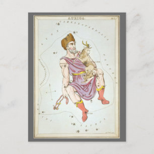 Postal Espejo de Urania, Mapa Celeste de Astronomía Antig