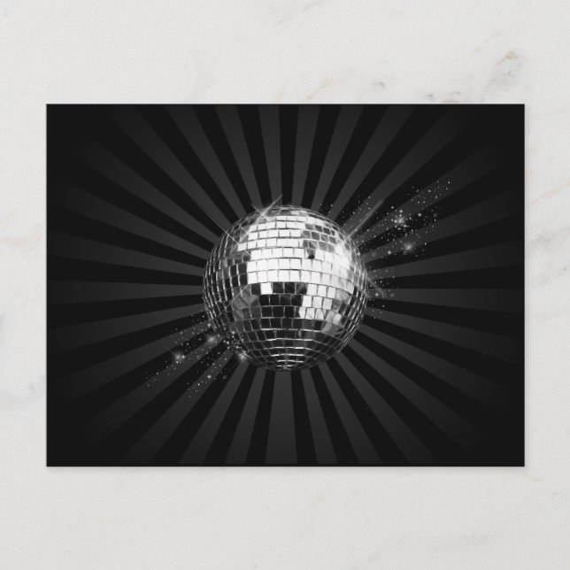 Postal Espejo disco bola en negro (Anverso)