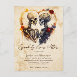 Postal Espeluznando por amor Romance Halloween
