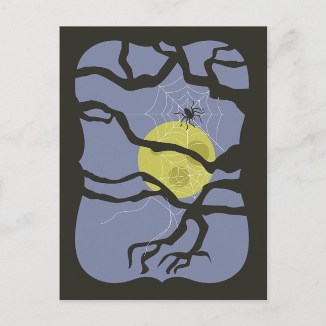 Postal Espeluznante araña de Halloween (Anverso)