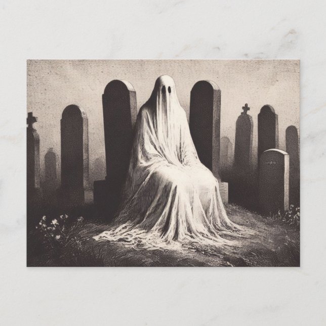 Postal Espeluznante Fantasma En La Postcarta De Gótico De (Anverso)