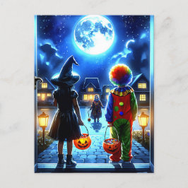 Postal Espeluznante fiesta de Halloween
