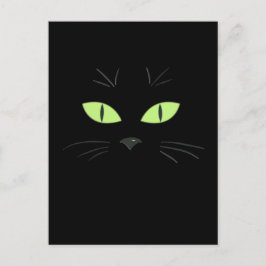 Postal Espeluznante Gato Negro Face Happy Halloween Postc