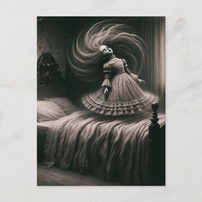 Postal Espeluznante horror de muñeca (Anverso)