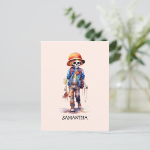 Postal Espeluznante Pero Cute Niño Zombie - Adorable Maca