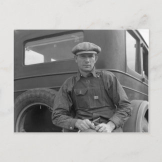 Postal Esperando a elegir naranjas