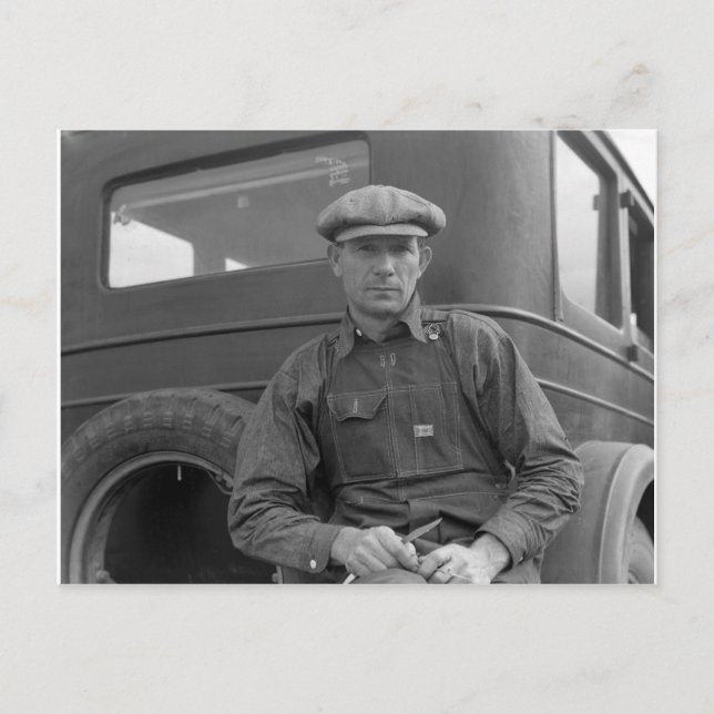 Postal Esperando a elegir naranjas (Anverso)