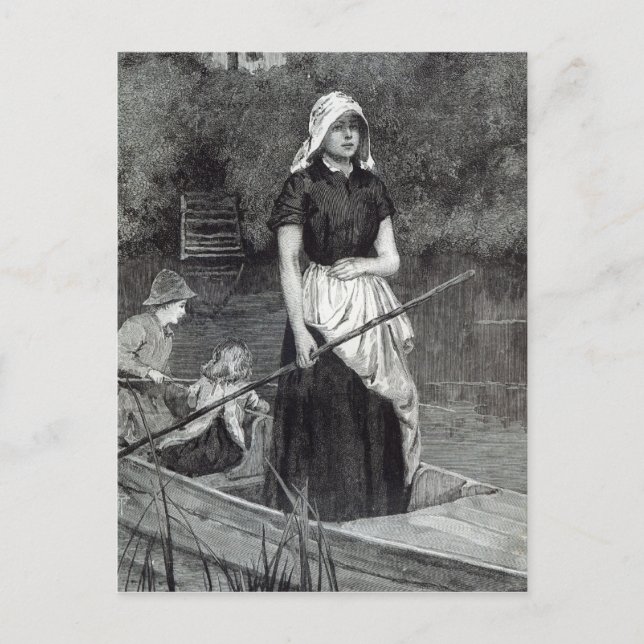 Postal Esperando a padre, desde la 'Hora de descanso', 18 (Anverso)