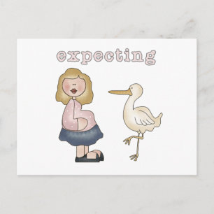 Postal Esperando bebé - Camisetas y regalos de cigüeña