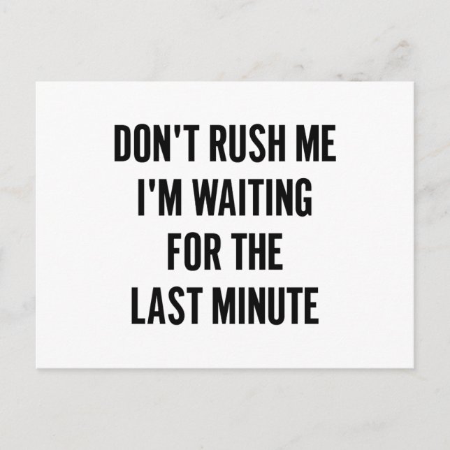 Postal Esperando el último minuto (Anverso)