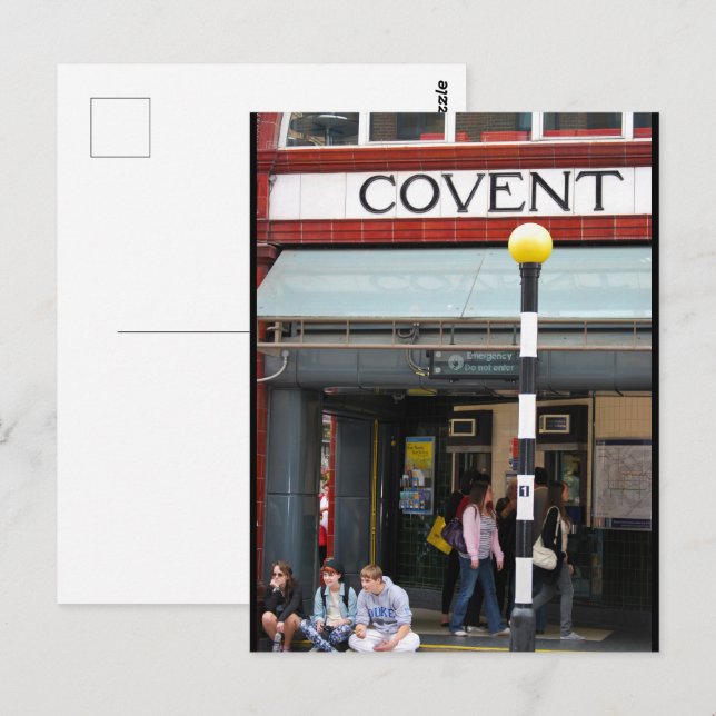 Postal Esperando en Covent (Anverso / Reverso)