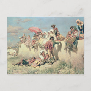 Postal Esperando la bendición fuera de Roma