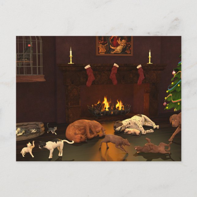 Postal Esperando la Navidad de Padre (Anverso)