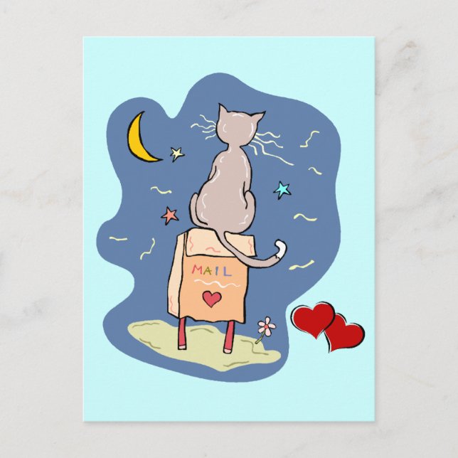 Postal Esperando una carta de amor (Anverso)