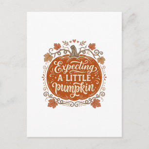 Postal Esperando una pequeña calabaza de otoño Camiseta d