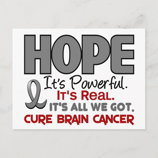 Postal ESPERANZA 1 sobre el cáncer de cerebro (Anverso)
