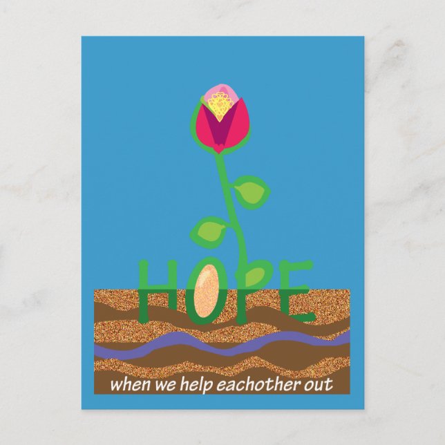 Postal Esperanza cuando nos ayudemos mutuamente (Anverso)