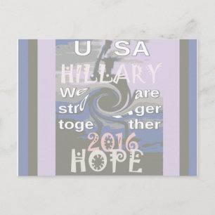 Postal Esperanza  Hillary EE. UU. Somos Más Fuertes Junto