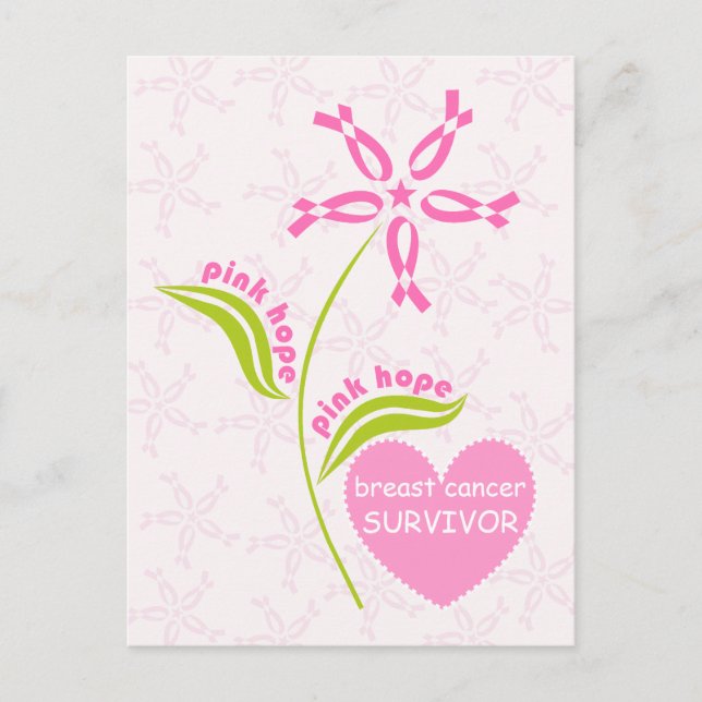 Postal Esperanza Rosa Sobreviviente de Conciencia sobre e (Anverso)