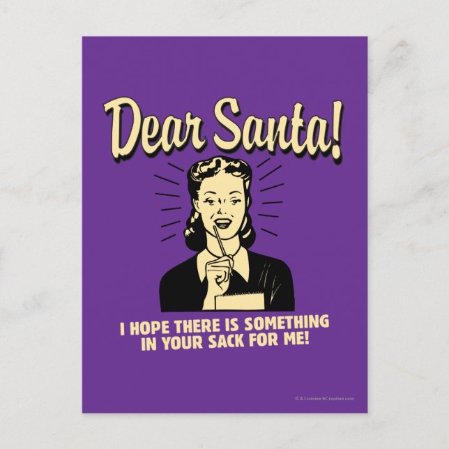 Postal Espero que haya algo en tu saco para mí (Anverso)