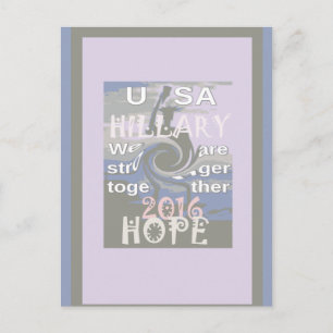 Postal Espero que Hillary USA seamos más fuertes juntos